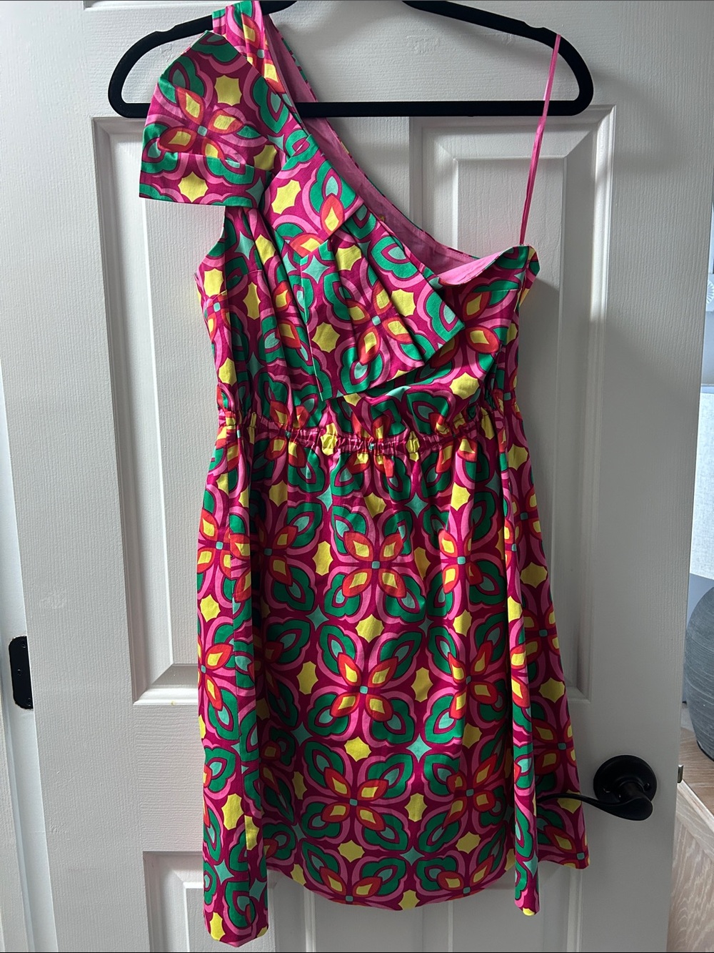 Women's Ellie & Ollie One-Shoulder Floral Sundress - Pink & Green